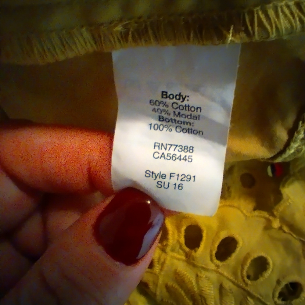 MADEWELL Yellow Eyelet Balcony Top size L - Picture 5 of 8